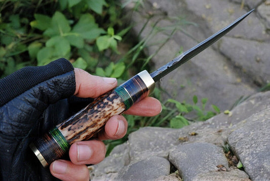 Custom Handmade Hunting Knife – Damascus Steel Blade