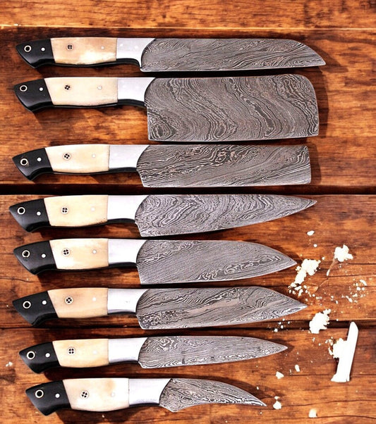 Premium Damascus Kitchen Knives Set – Handmade & Sharpened