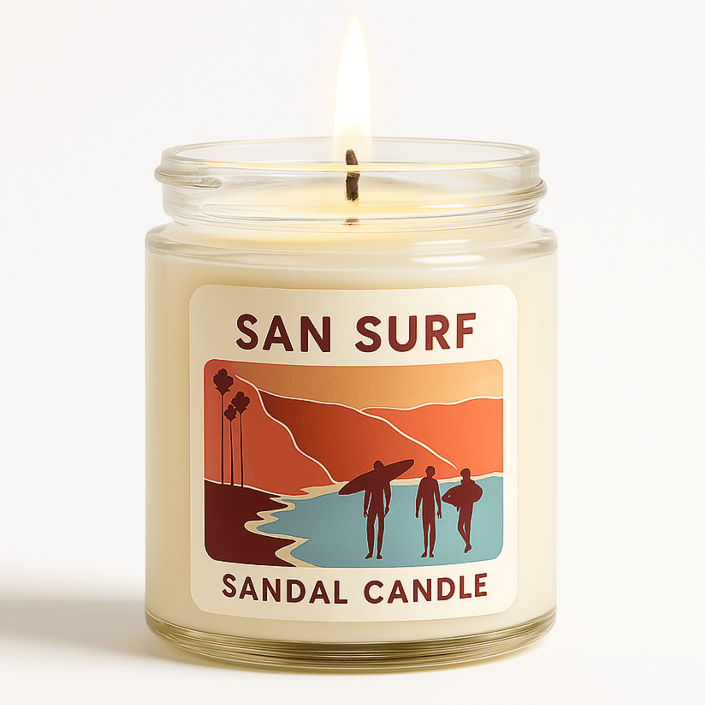 San Surf – Scented Candle, 9 oz Jar, Patchouli, Musk & Bergamot - Bumpkin Ranchwear