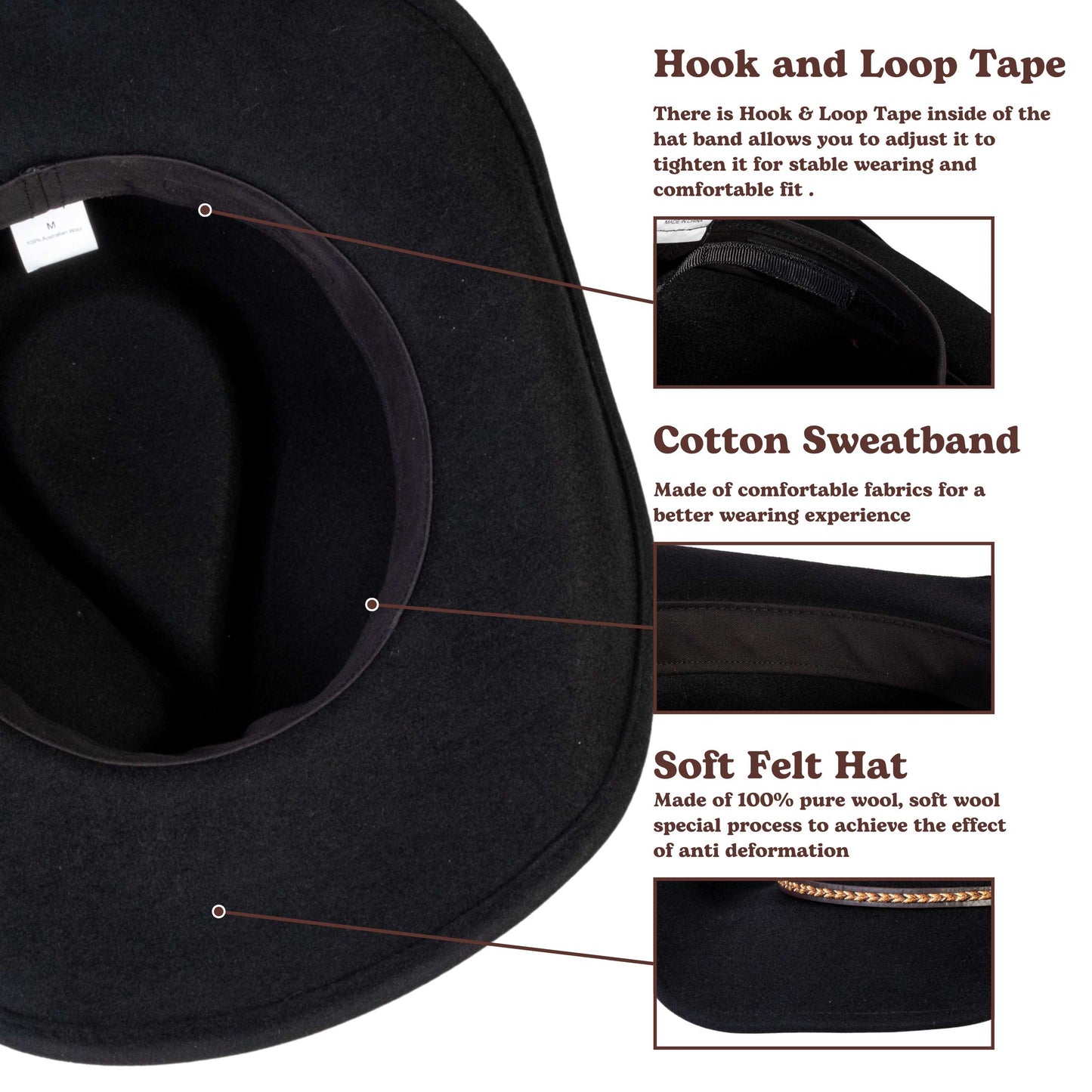 Shadow Ridge Black Felt Cowboy Hat