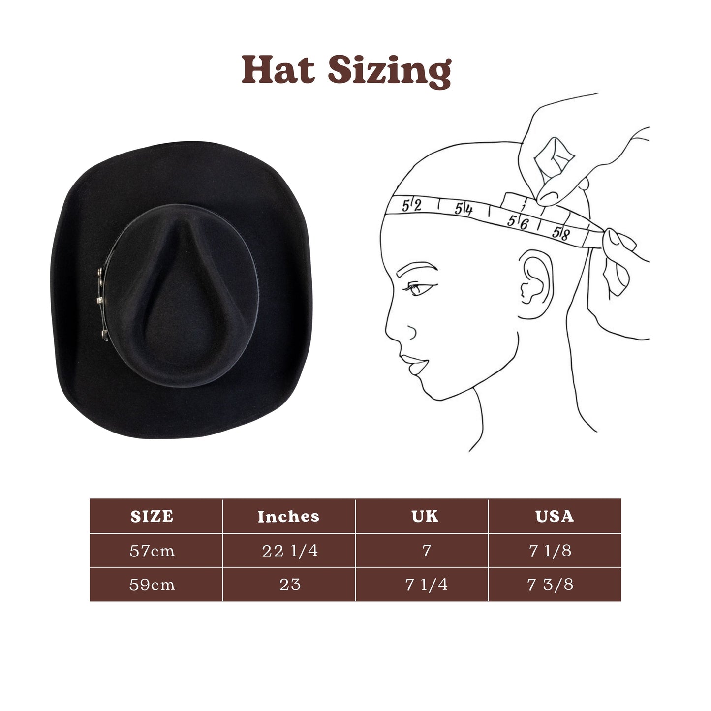 Silver Buckle Black Felt Cowboy Hat