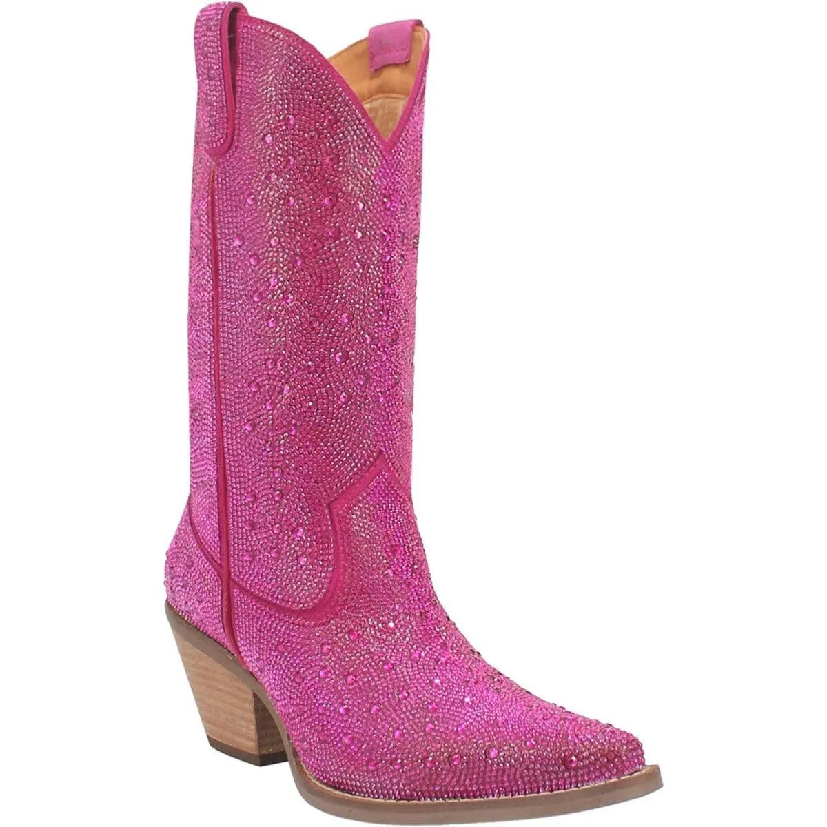 Dingo Silver Dollar - Womens Leather Cowgirl Boots - Silver, Black, & Pink