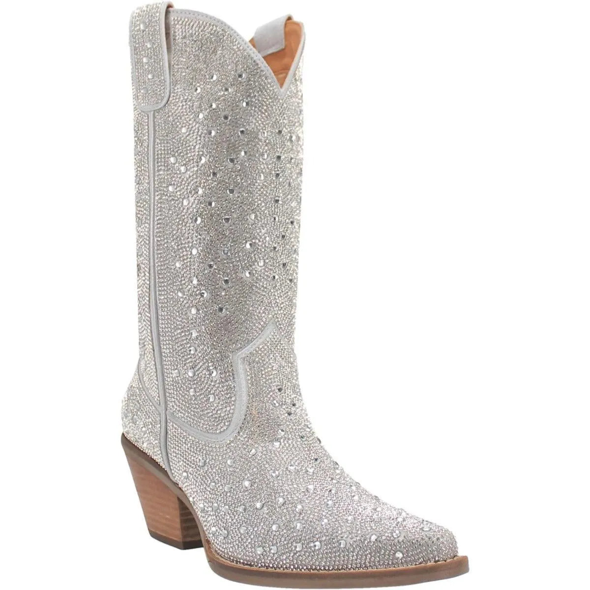 Dingo Silver Dollar - Womens Leather Cowgirl Boots - Silver, Black, & Pink