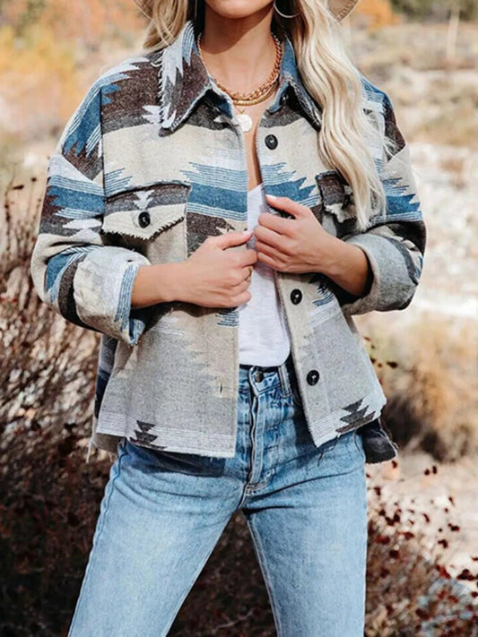 Southwest Button Up Jacket with Chest Pockets - Bumpkin Ranchwear