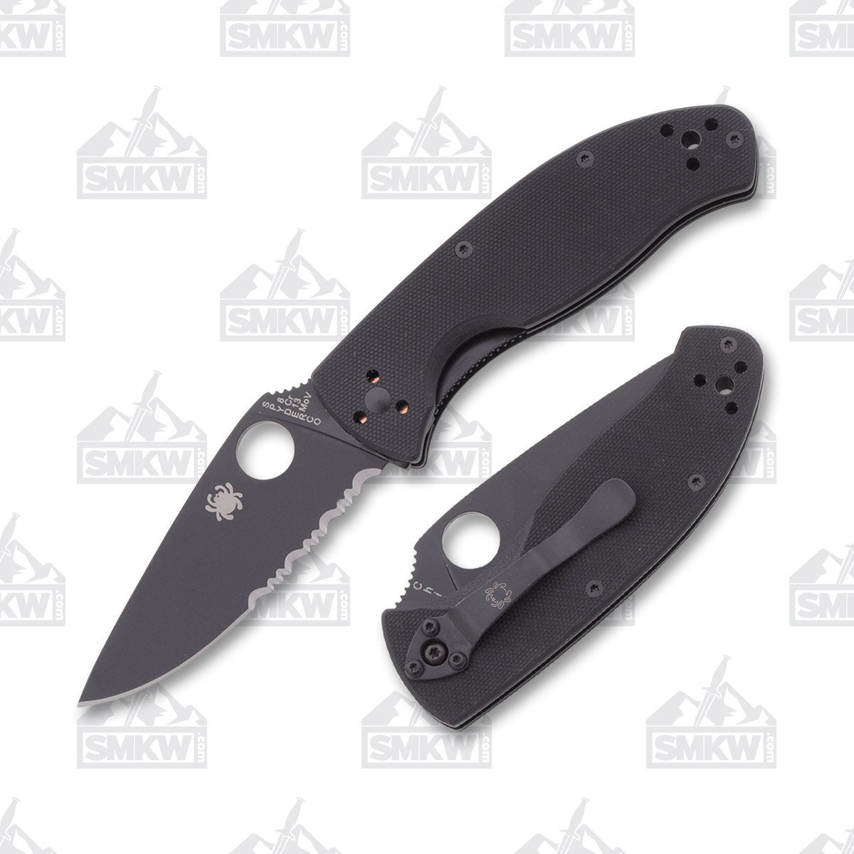 Spyderco Tenacious black partially serrated linerlock knife with black G10 handle – photo 5 of 7