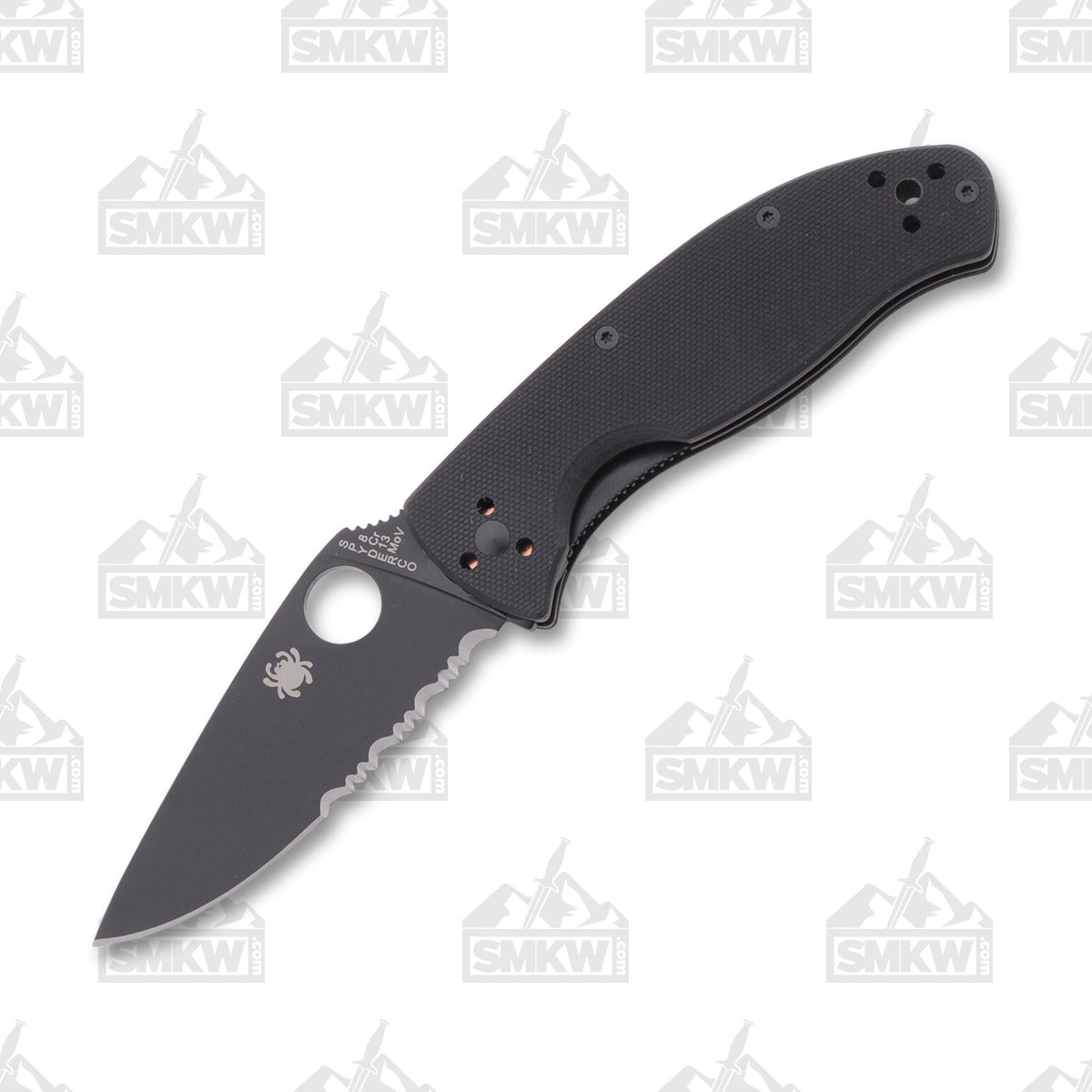 Spyderco Tenacious black partially serrated linerlock knife with black G10 handle – photo 6 of 7