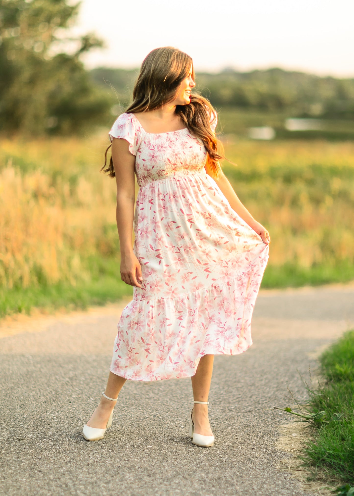 Cap Sleeve Midi Dress