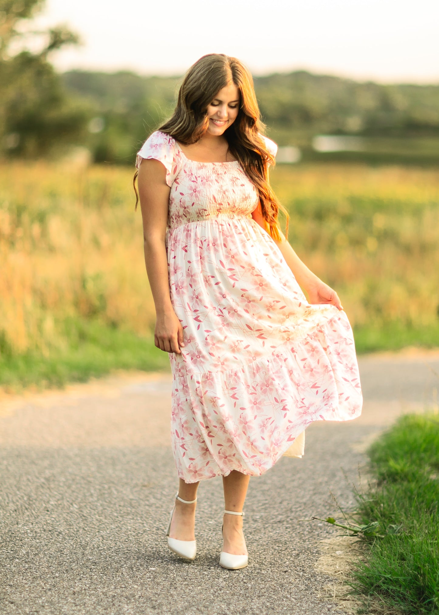 Cap Sleeve Midi Dress