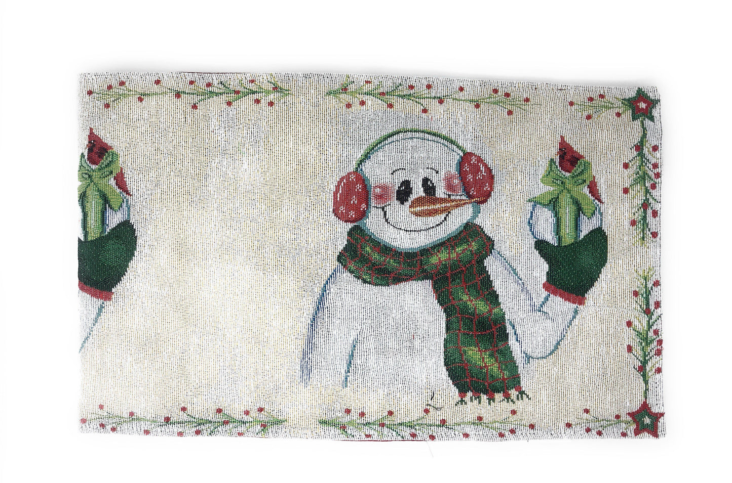Snowman Holiday Woven Dining Table Runner
