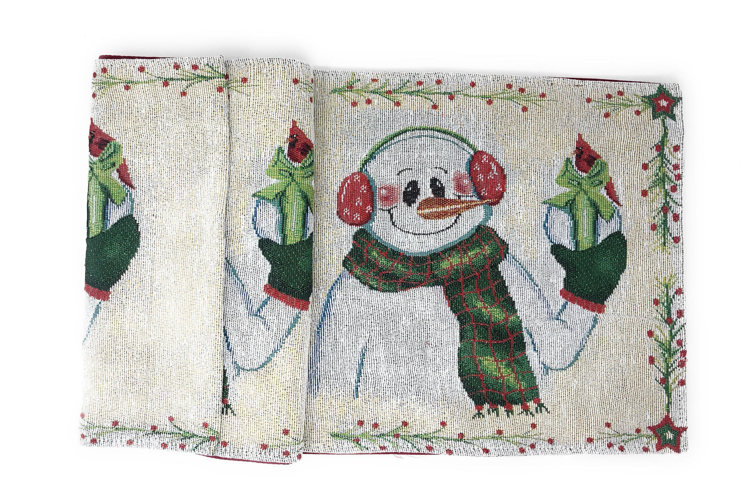 Snowman Holiday Woven Dining Table Runner