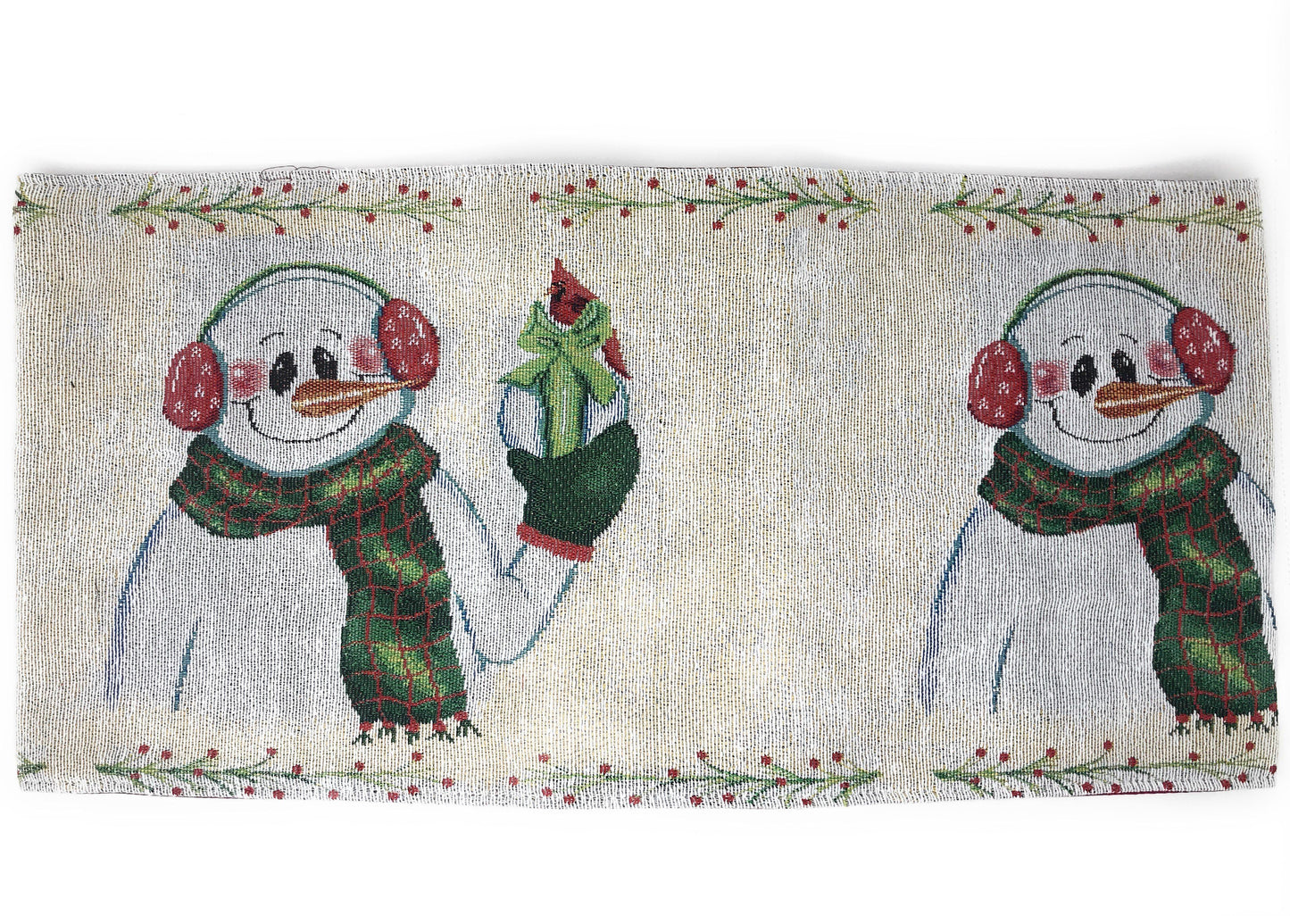 Snowman Holiday Woven Dining Table Runner