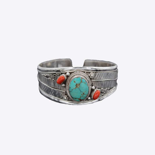 Thick Turquoise Open Bracelet - Bumpkin Ranchwear
