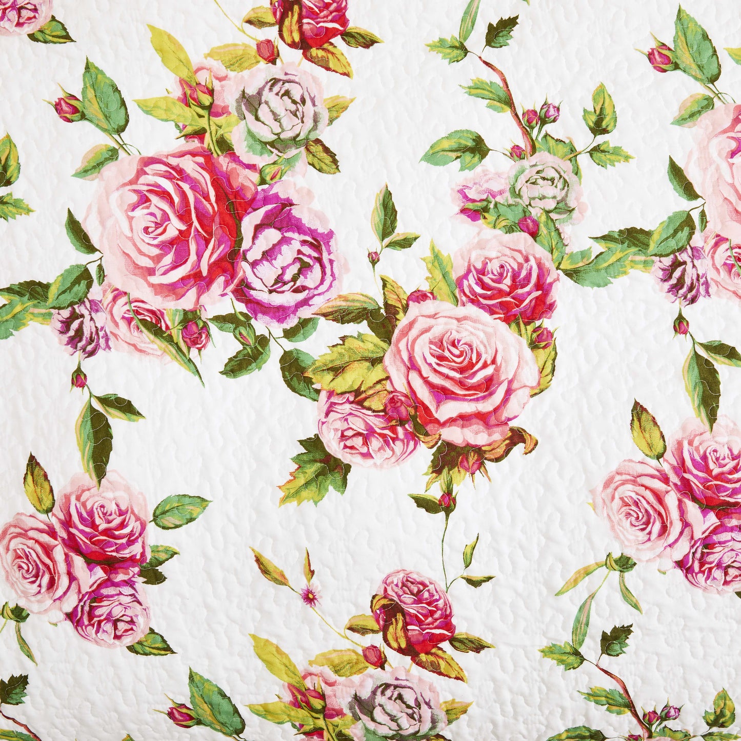 Romantic Roses Floral Throw Blanket - Lovely Spring Pink & White Scalloped Edges