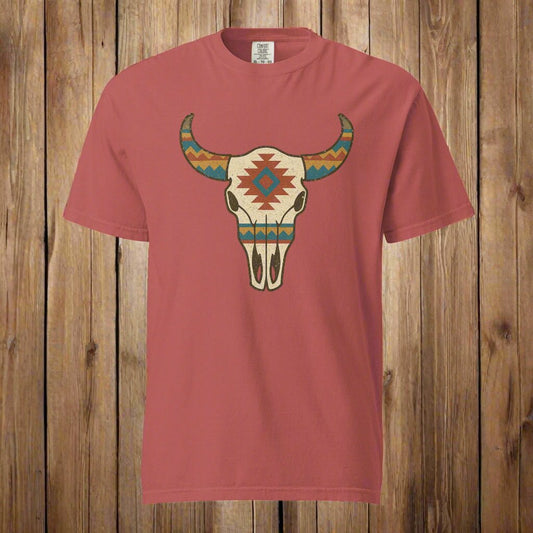 Tribal Cow Skull Tee - Bumpkin Ranchwear