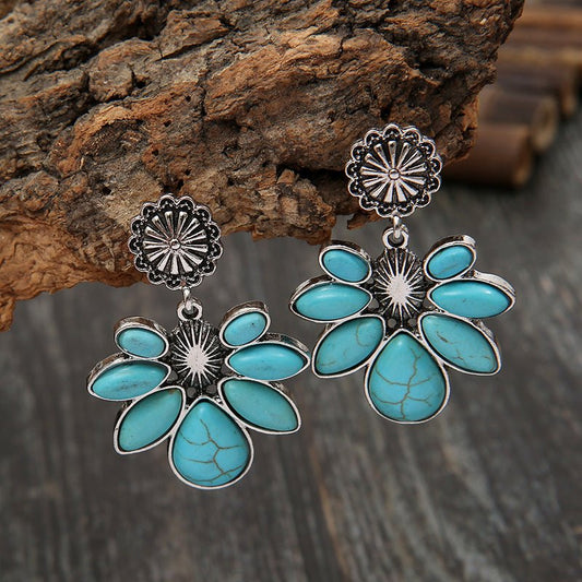 Turquoise Flower Earrings - 2 Colors - Bumpkin Ranchwear