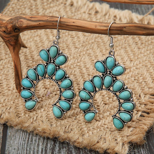 Turquoise Horseshoe Earrings - Bumpkin Ranchwear