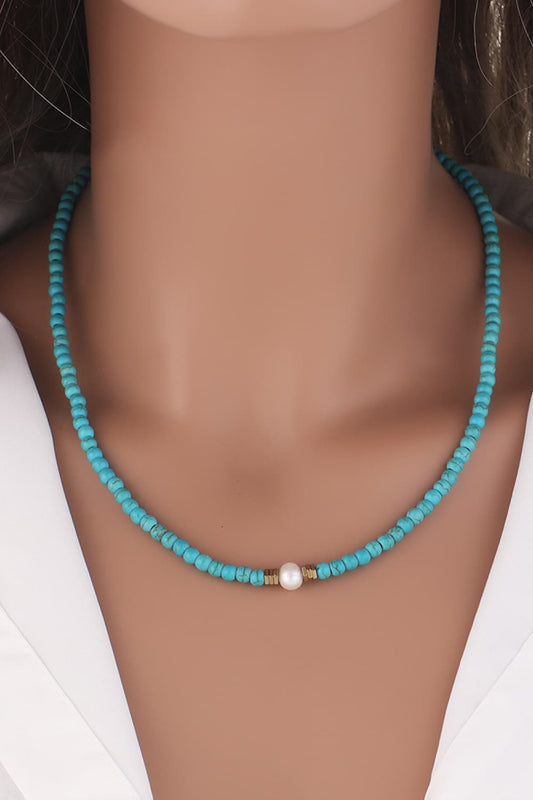 Turquoise & Pearl Necklace - Bumpkin Ranchwear
