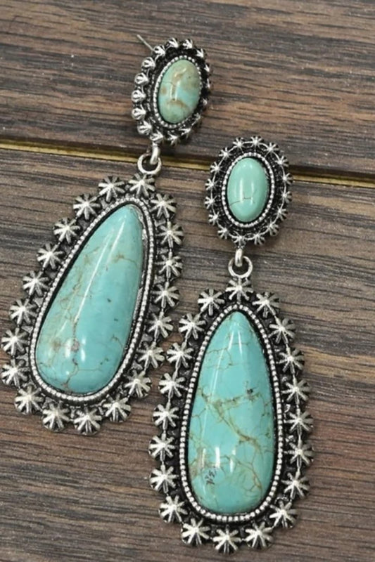 Turquoise Pendant Earrings - Bumpkin Ranchwear