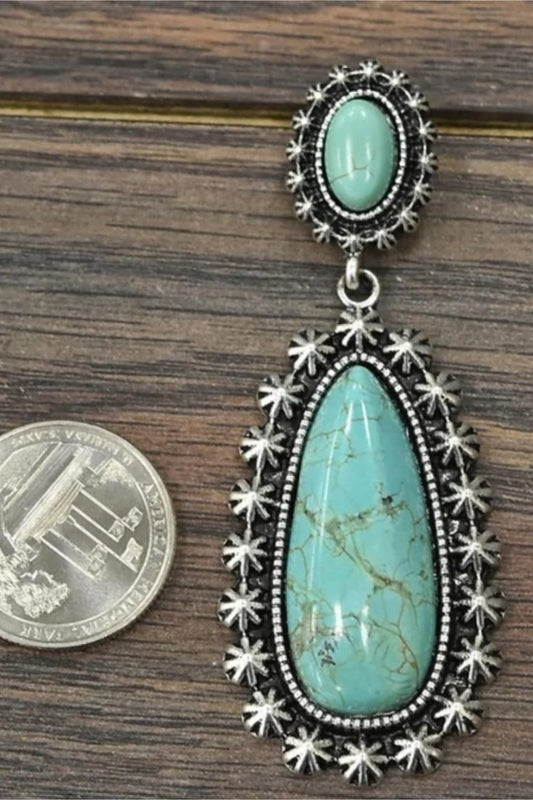 Turquoise Pendant Earrings - Bumpkin Ranchwear