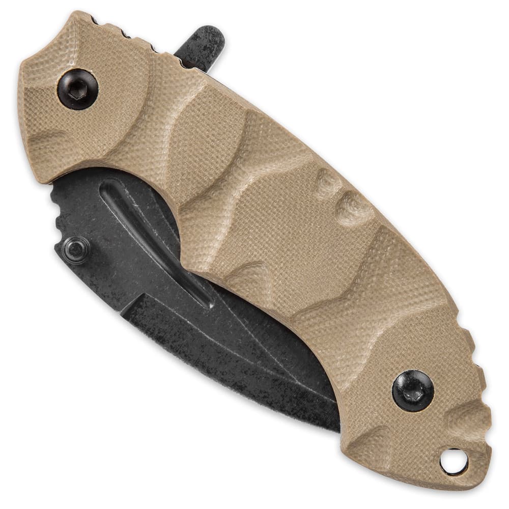 United Cutlery USMC Scorching Sands assisted hawkbill pocket knife with tan G10 handle – photo 4 of 6