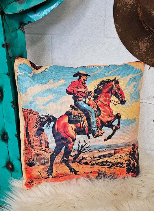 Vintage Cowboy Pillow Case - Bumpkin Ranchwear