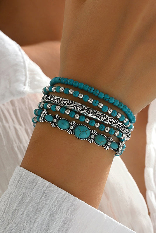 Vintage Turquoise Beaded Bracelet Set - Bumpkin Ranchwear