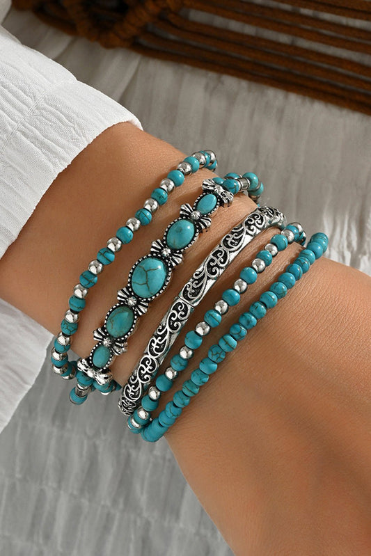 Vintage Turquoise Beaded Bracelet Set - Bumpkin Ranchwear