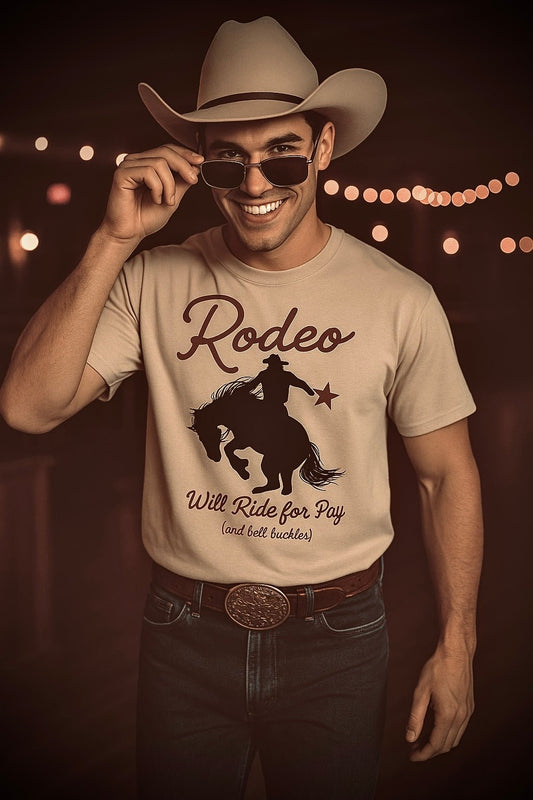 Will Ride For Pay Tee - Bumpkin Ranchwear