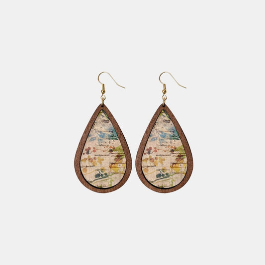 Wooden Teardrop Dangle Earrings - Bumpkin Ranchwear