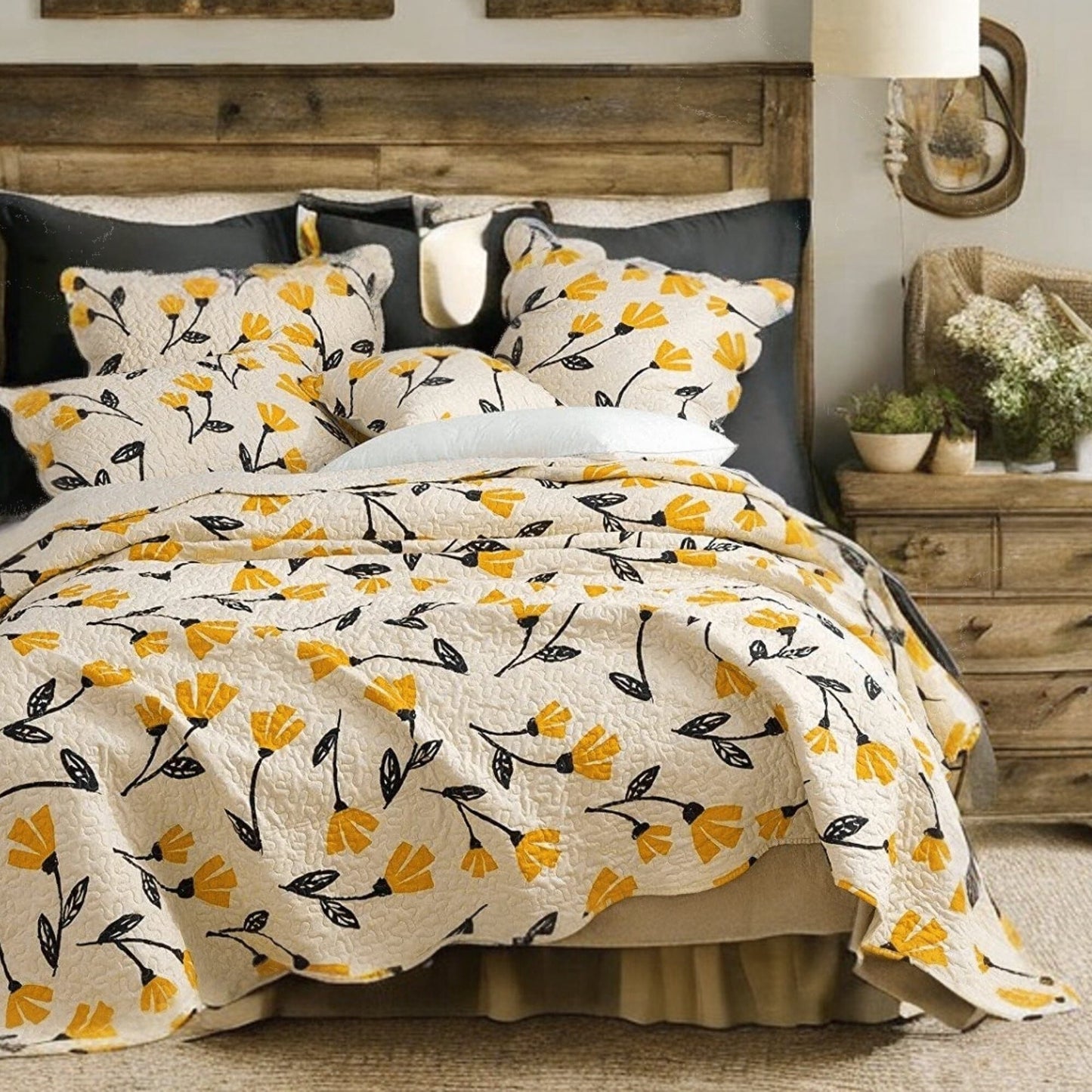 Yellow Floral Farmer Quilt - Bumpkin Ranchwear