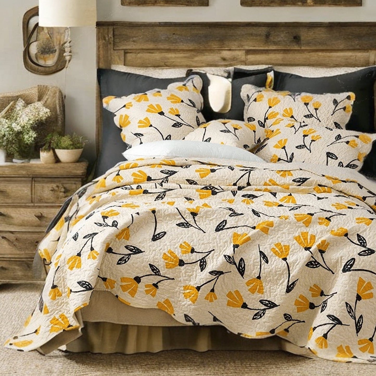 Yellow Floral Farmer Quilt - Bumpkin Ranchwear